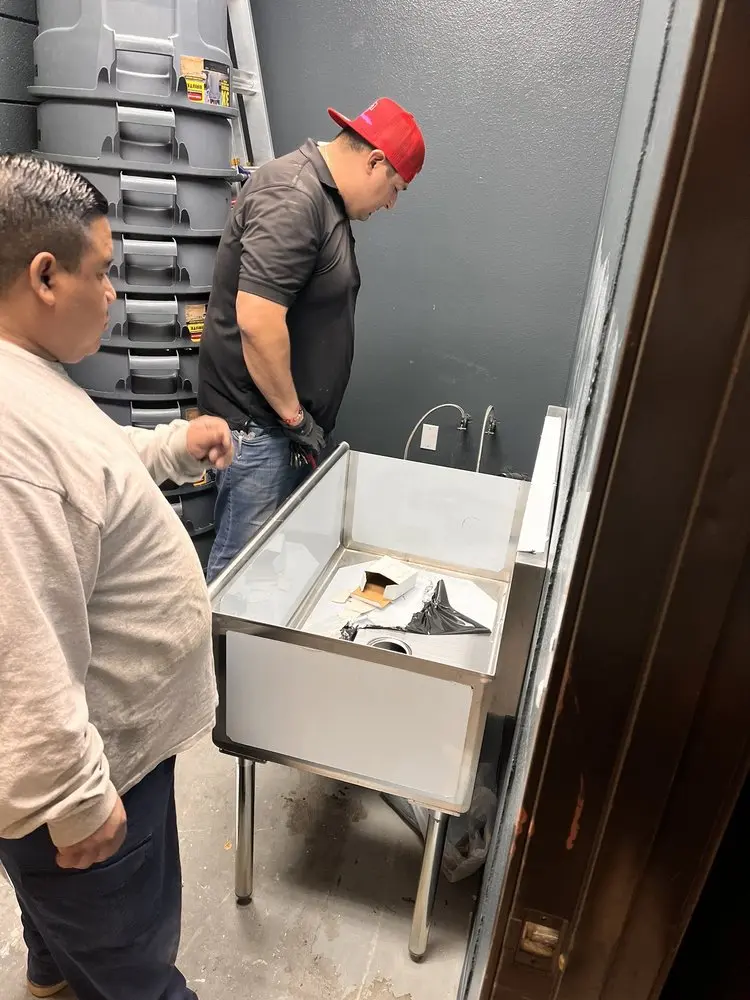 Commercial plumbing and sink installation in Romulus